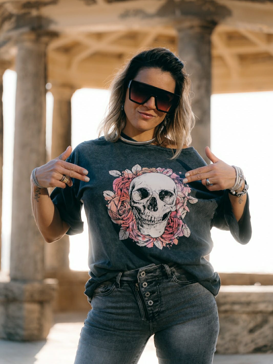 Camiseta oversize calavera